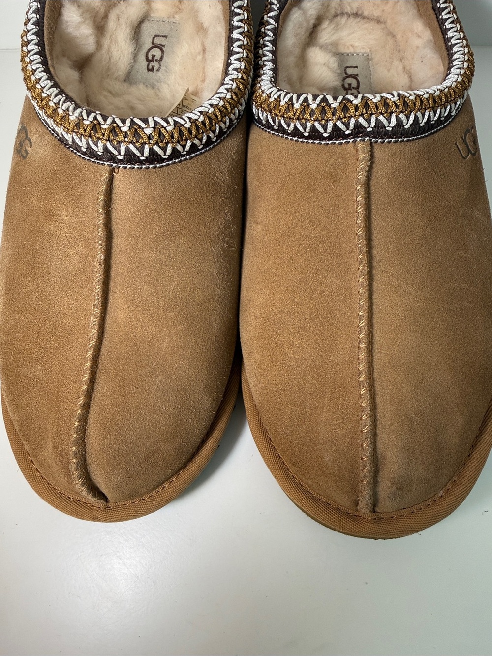 UGG Men's Chestnut Taxman Suede Shearling Lined Slip-Ons - Size 9 - Picture 10 of 10